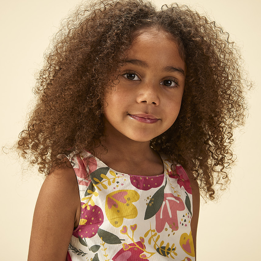 "Αμάνικο φόρεμα με floral σχέδιο και πλαϊνές σχισμές για κορίτσι" 