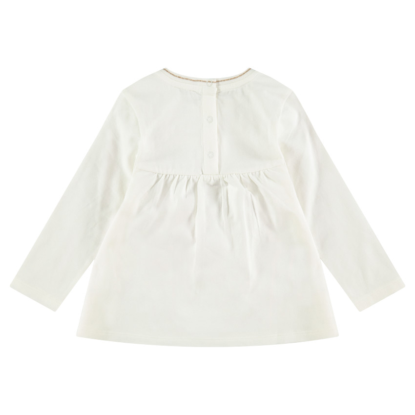 Μακρυμάνικη μπλούζα εβαζέ με κεντητά λουλούδια 