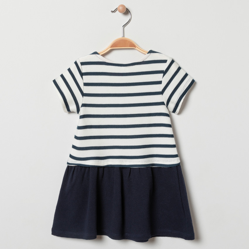 Φόρεμα πλεκτό effet 2-σε-1 κοντομάνικο για bebe κορίτσι 