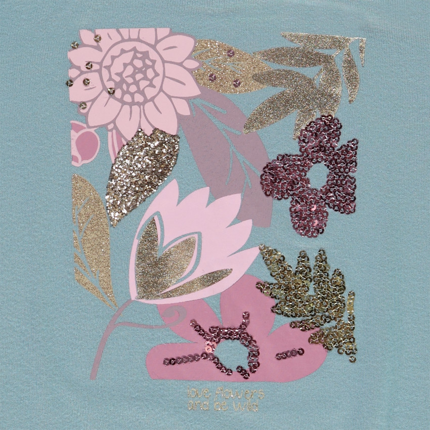 T-shirt manches longues en jersey print sequins pour fille Main T-shirt manches longues en jersey print sequins pour fille
