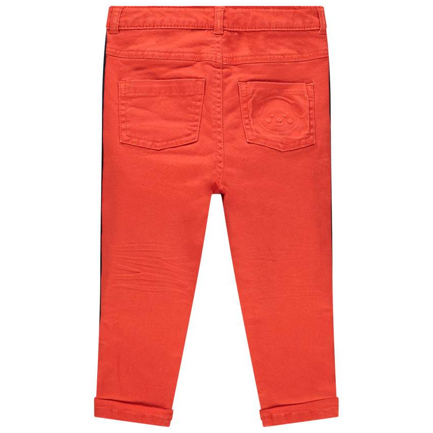 Pantalon en toile effet crinkle à bandes sur les côtés 