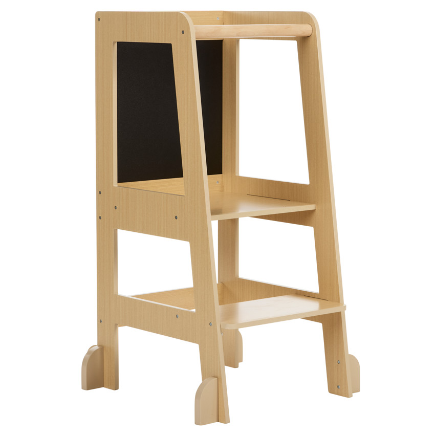 Πύργος εκμάθησης Premissori με μαυροπίνακα από ξύλο σε φυσικό χρώμα 