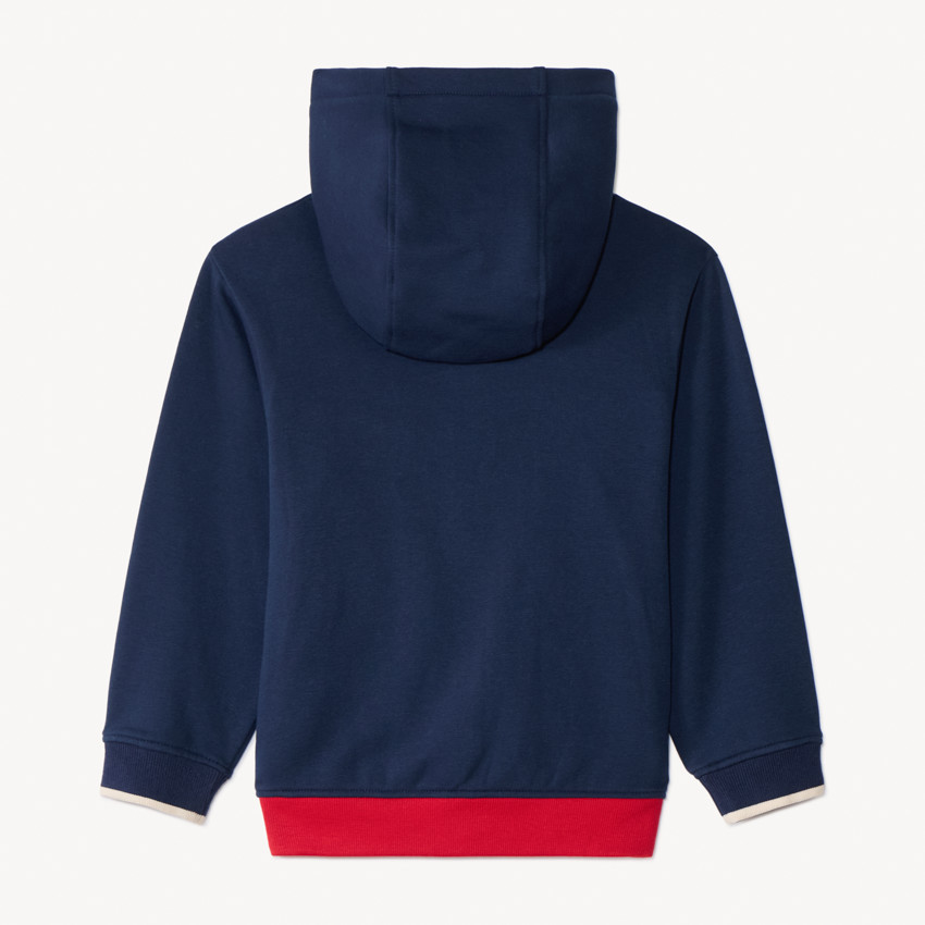 Ζακέτα μακρυμάνικη molleton με κουκούλα και effet colorblock για αγόρι 