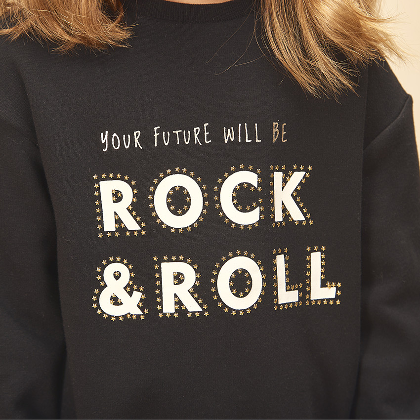 Φόρεμα sweat μακρυμάνικο σε molleton για κορίτσι  Additional Φόρεμα sweat μακρυμάνικο σε molleton για κορίτσι