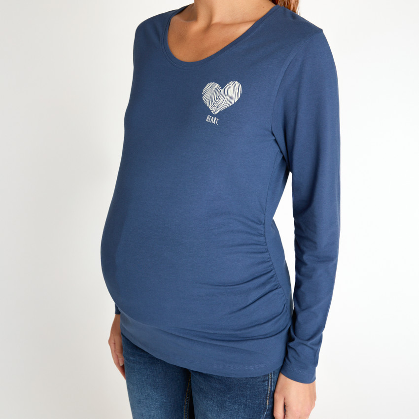 Μακρυμάνικη μπλούζα εγκυμοσύνης σε jersey με σχέδιο καρδιάς 