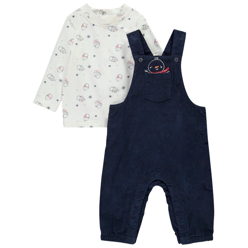 Σέτ 2 τμχ. με σχέδιο χιονάνθρωποι για μωρό αγόρι 