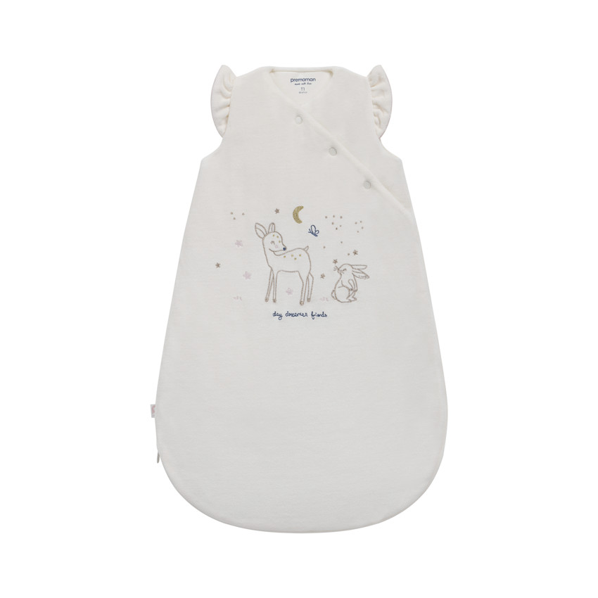 Αμάνικος υπνόσακος TOG 3 από βελουτέ Little Deer εκρού 