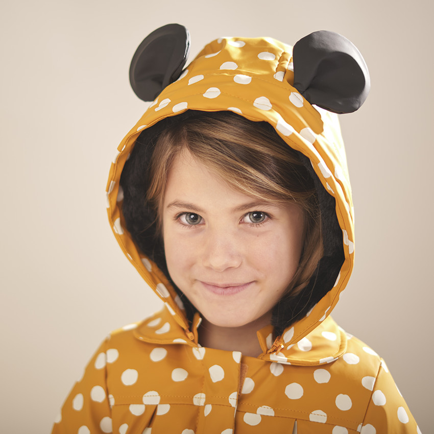 Parka πουά με επένδυση  sherpa και σχέδιο Minnie Disney 