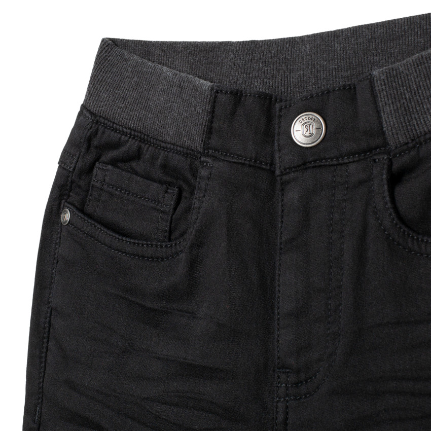 Pantalon en toile à croisillons et taille élastiquée Main Pantalon en toile à croisillons et taille élastiquée