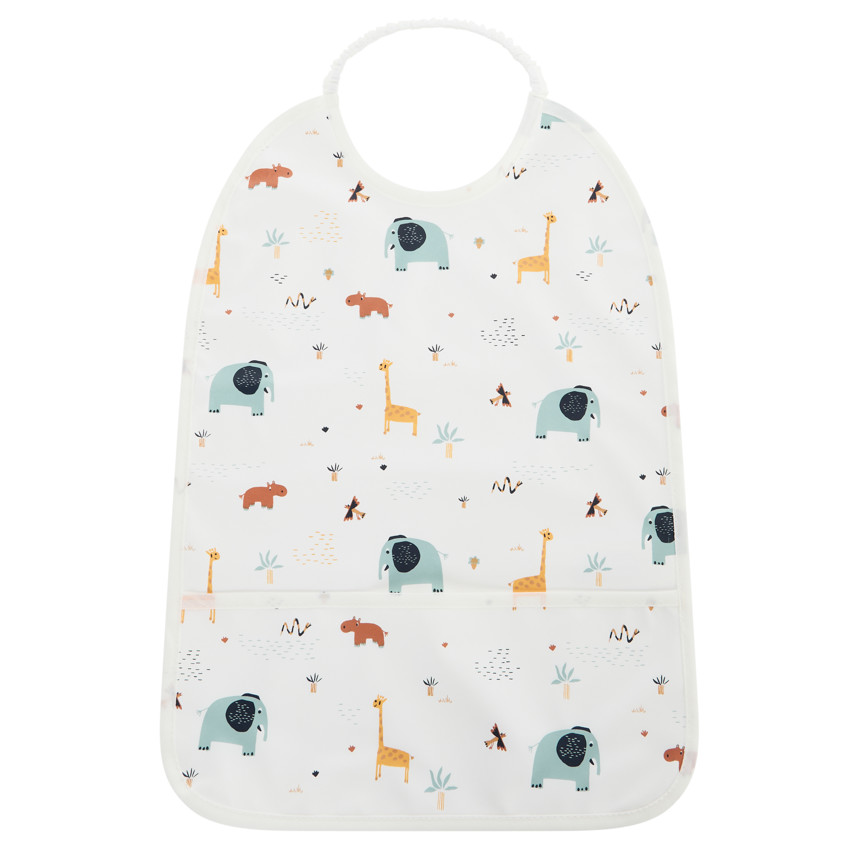 Αδιάβροχο σαλιάρα με τσέπη και ελαστικό γιακά με σχέδιο σαβάνας 