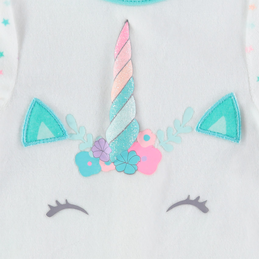 Φορμάκι βελουτέ με τύπωμα μονόκερος και παγιέτες   