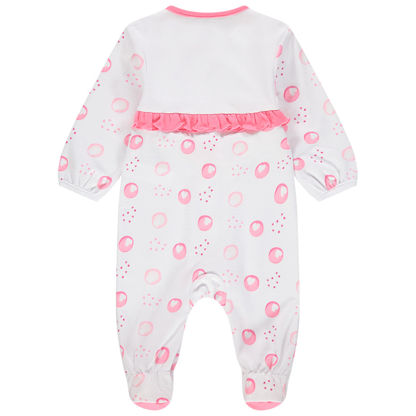 Εμπριμέ φορμάκι ύπνου με βολάν από βιολογικό βαμβάκι 