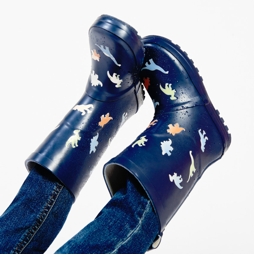 Bottes de pluie à couleur changeante imprimé dinos pour garçon 