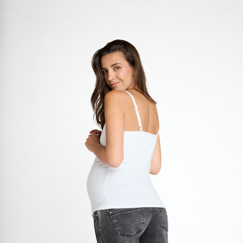 Αμάνικο μπλουζάκι θηλασμού σε μονόχρωμο σχέδιο με λεπτές τιράντες για γυναίκες 