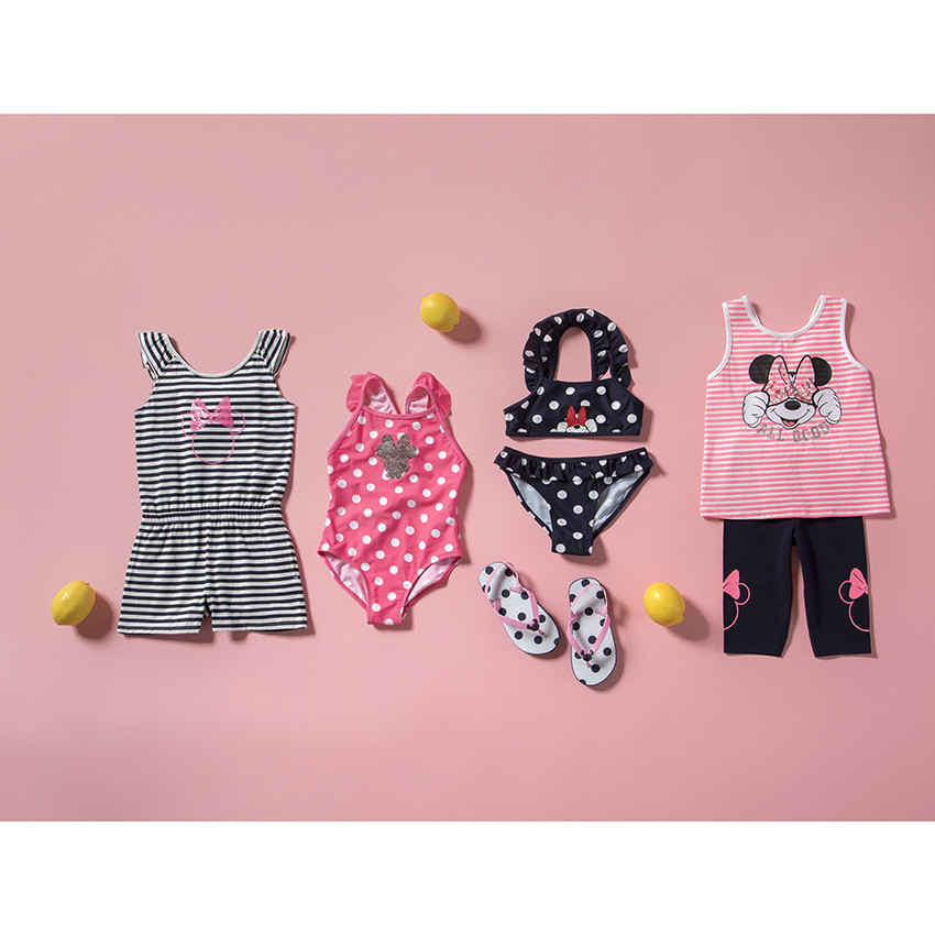 CombiΣορτς jersey ριγέ σχέδιο Minnie Disney με παγιέτες για κορίτσι 