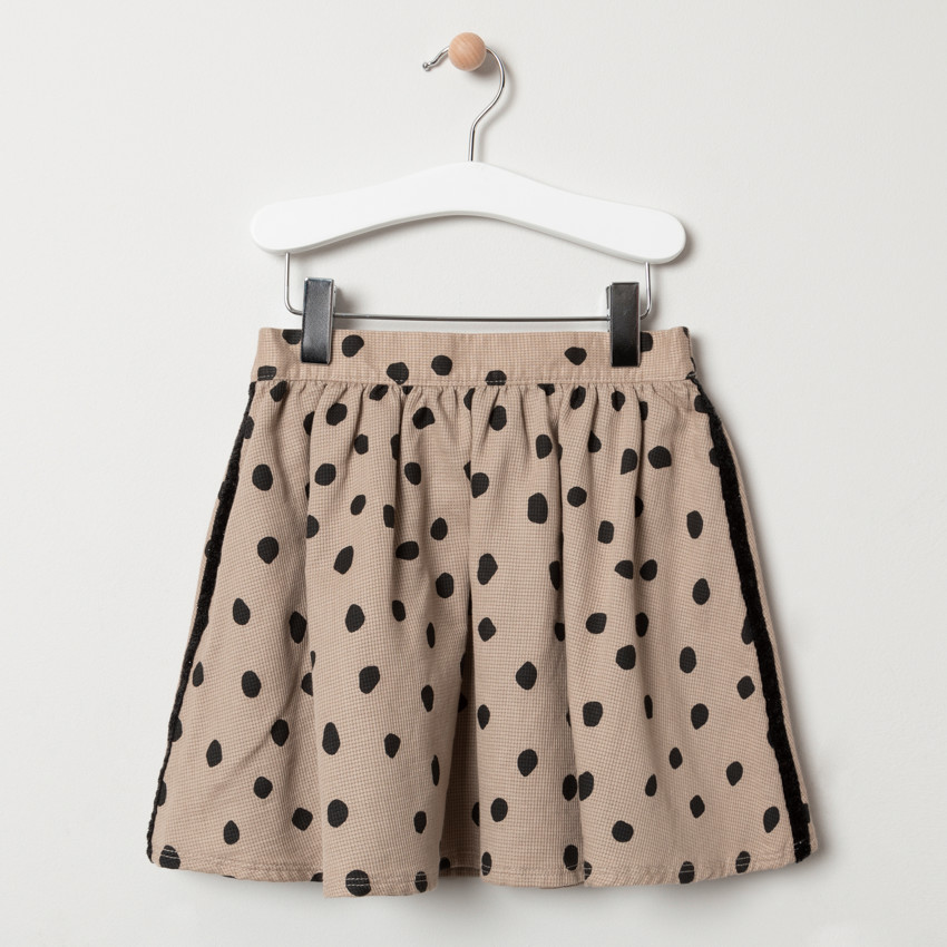 Jupe courte à pois en nid d'abeille 