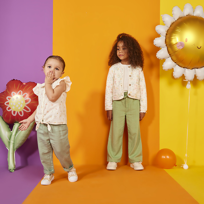 Μπουφάν με επένδυση με floral σχέδιο για κορίτσι 