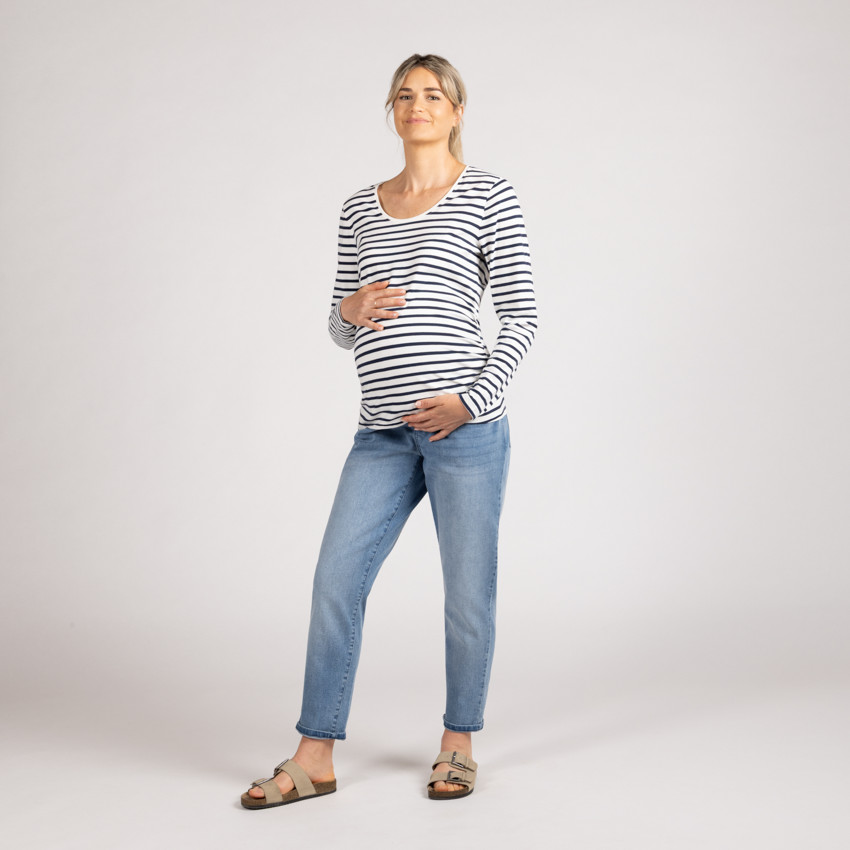 Μπλούζα μακρυμάνικη εγκυμοσύνης με ρίγες 