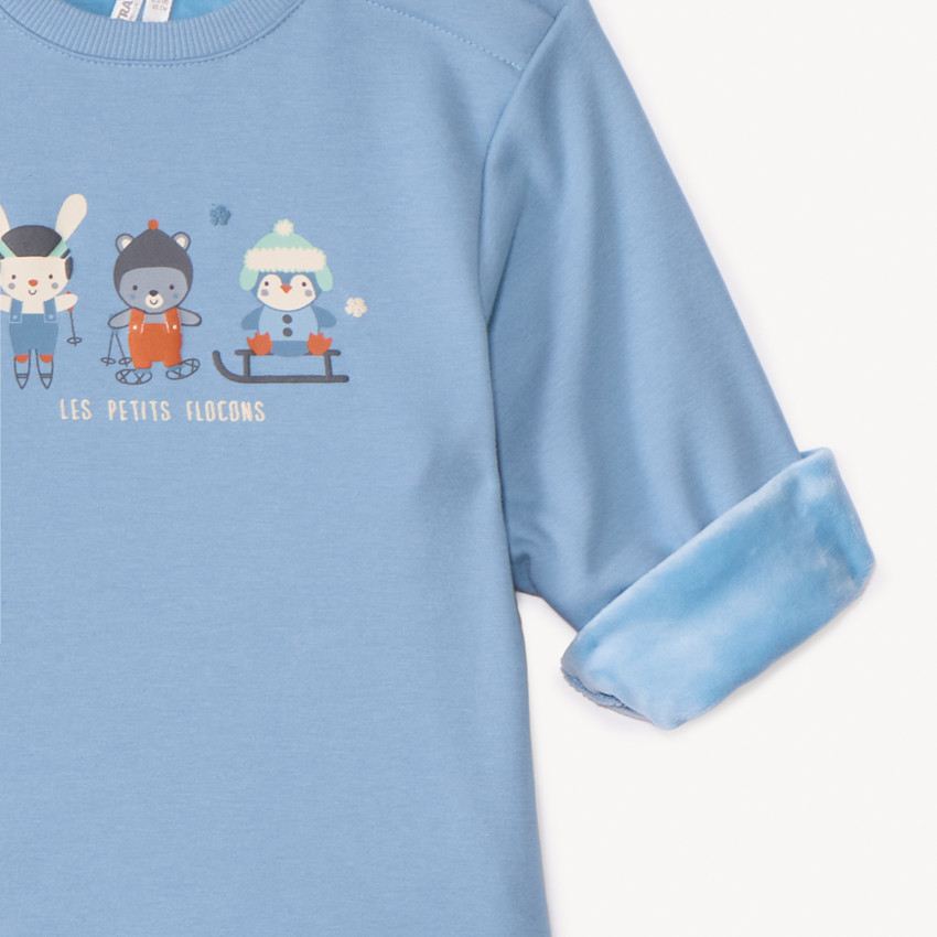 Ensemble jogging molleton motif ski pour bébé garçon 