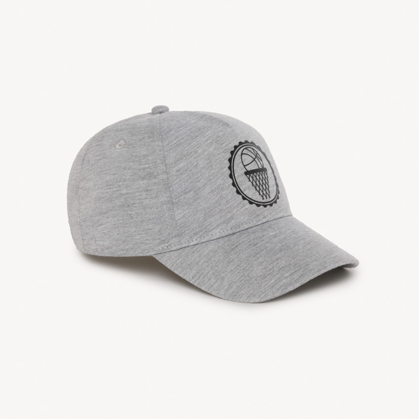 Γκρι καπέλο με print Basketball για αγόρι 