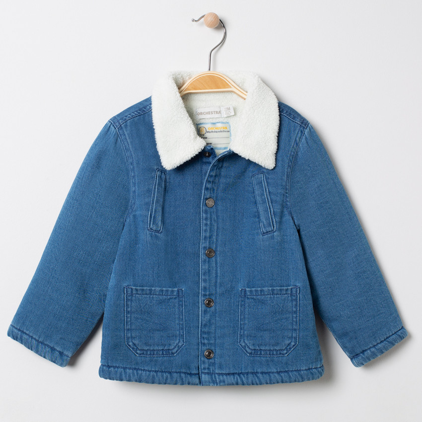 Blouson en jean souple doublé de sherpa  