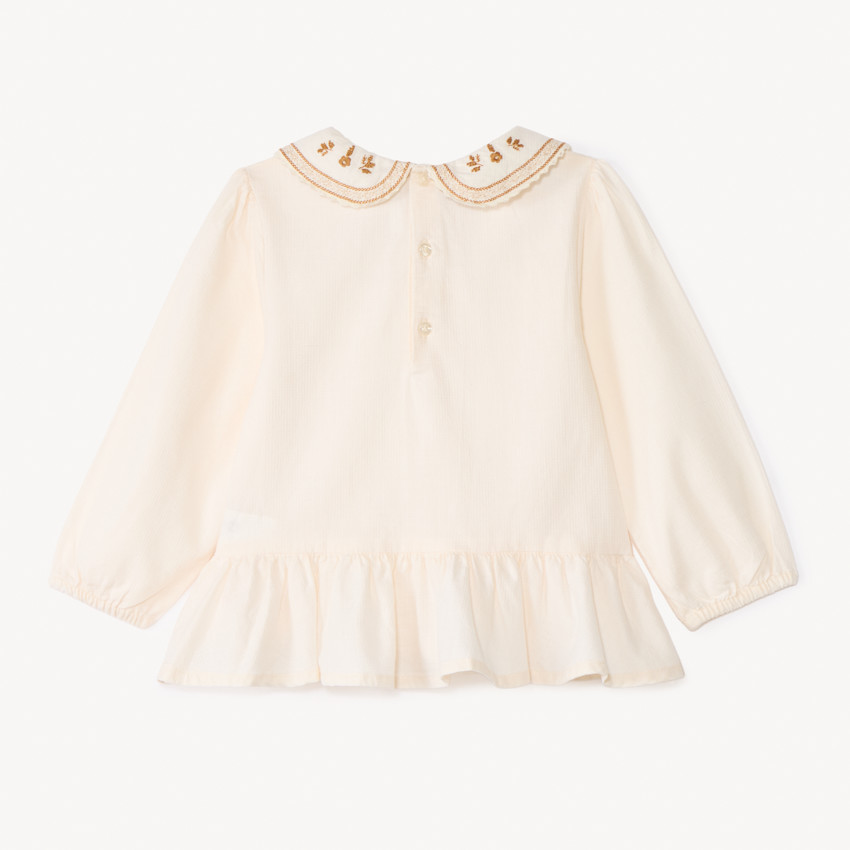 Μπλουζάκι με κολάρο κλαουντίνα για κορίτσι μωρού 