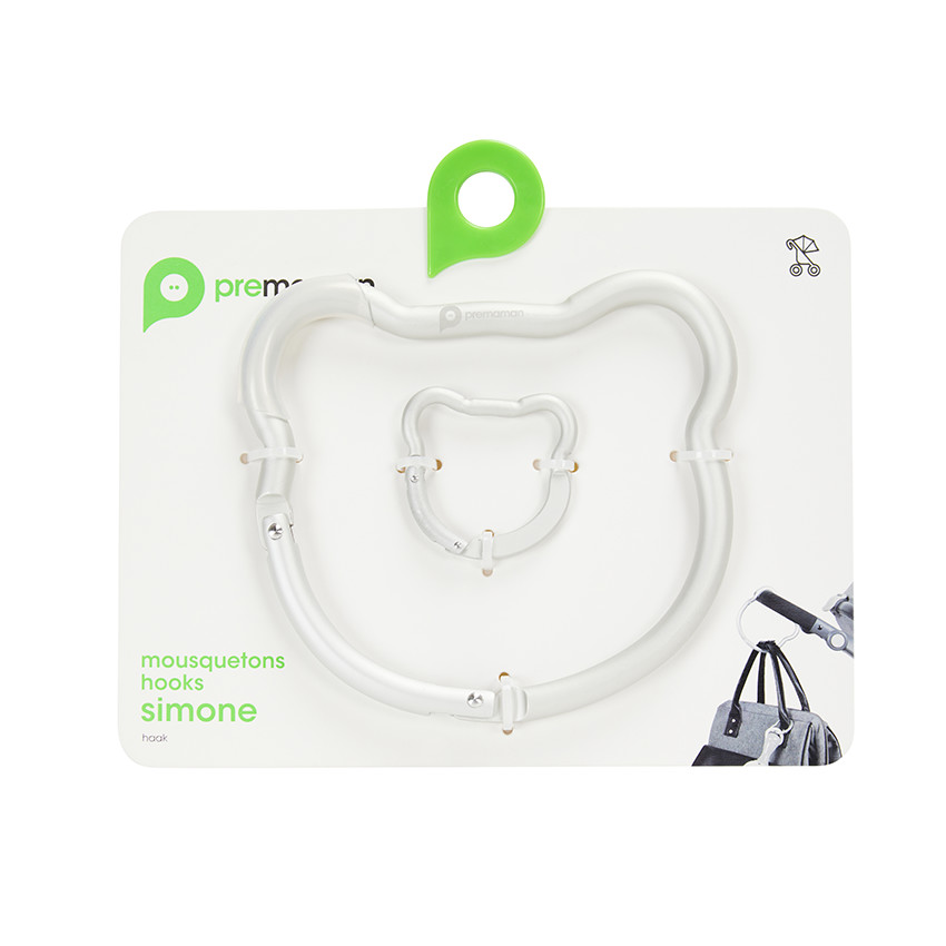 Σετ από 2 γάντζους Αρκούδα για καρότσι, γκρι 