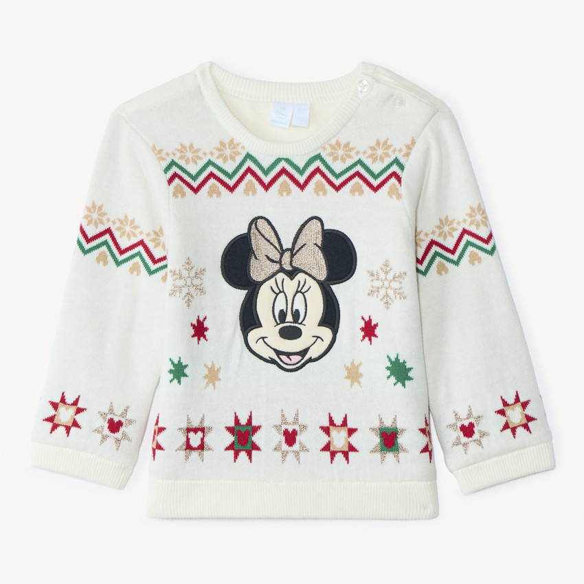 Pull de Noël Minnie Disney en tricot pour bébé fille 