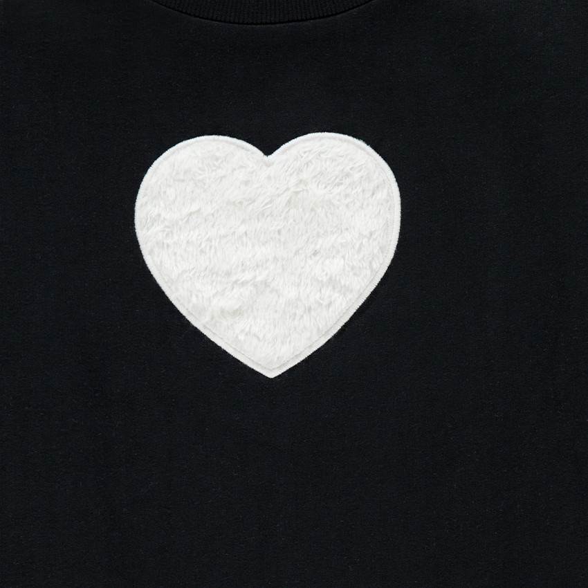 Sweat long en molleton avec coeur en sherpa Main Sweat long en molleton avec coeur en sherpa