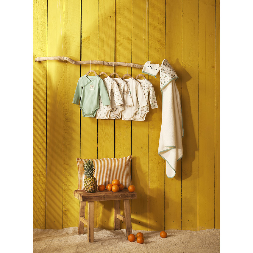 Σετ από 5 bodies μακρυμάνικα Λεοπάρ για bebe αγόρι με διαφορετικά ανοίγματα ανάλογα με την ηλικία 