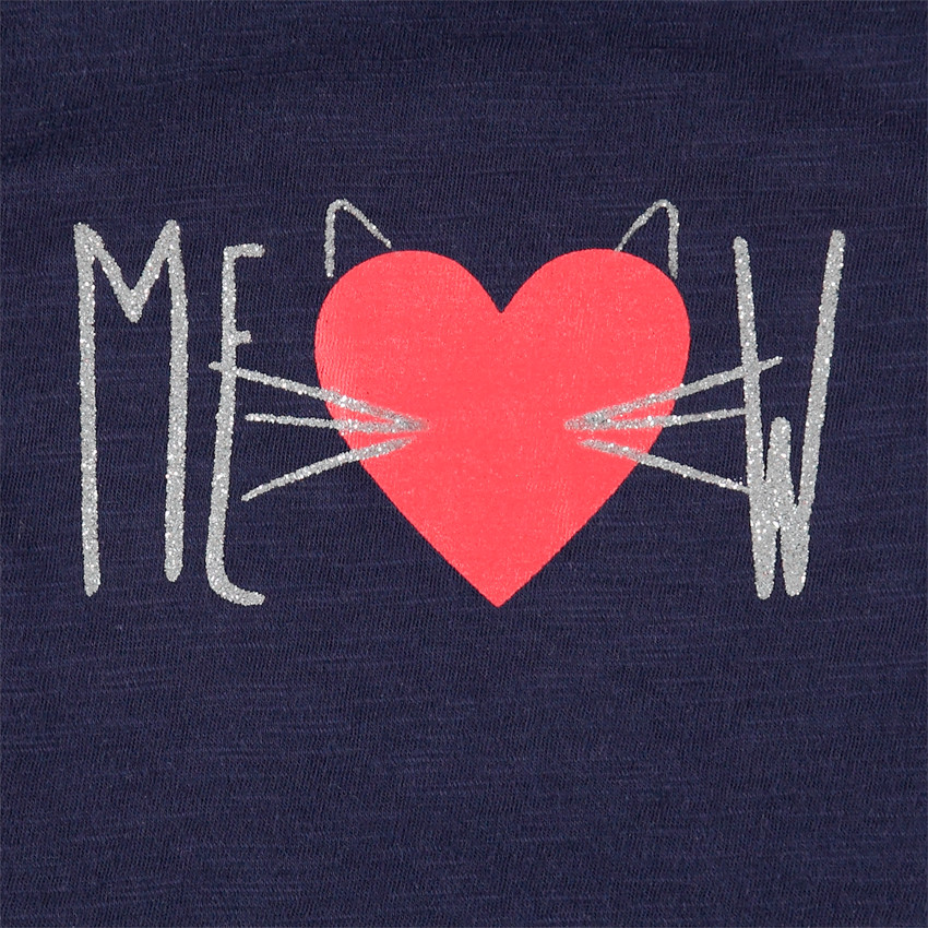 Πιτζάμα από ζέρσεϊ με μήνυμα με παγιέτες και σορτσάκι με καρδούλες 