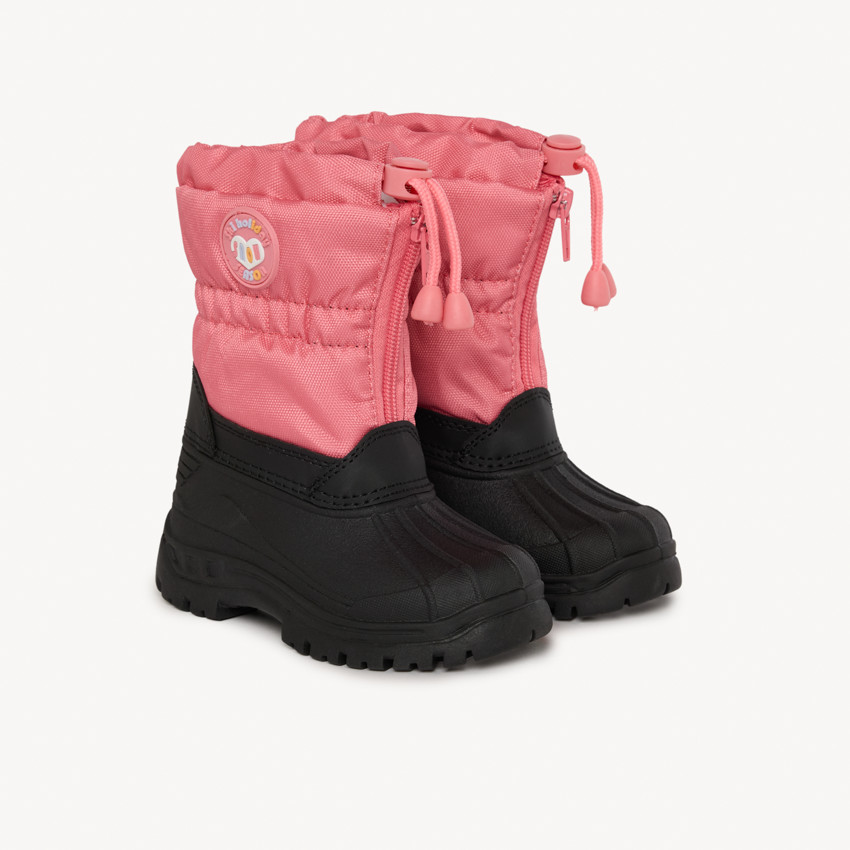 Après-ski zippés bicolores à badge gomme pour fille 