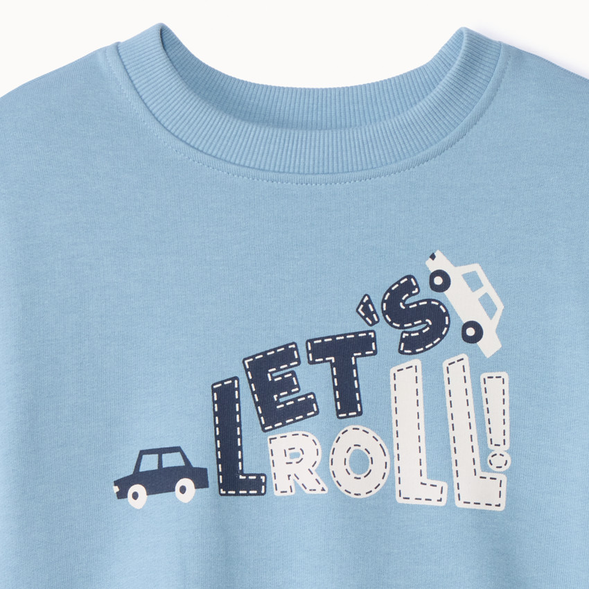 Φούτερ molleton oversize με φαντεζί τύπωμα για bebe αγόρι 