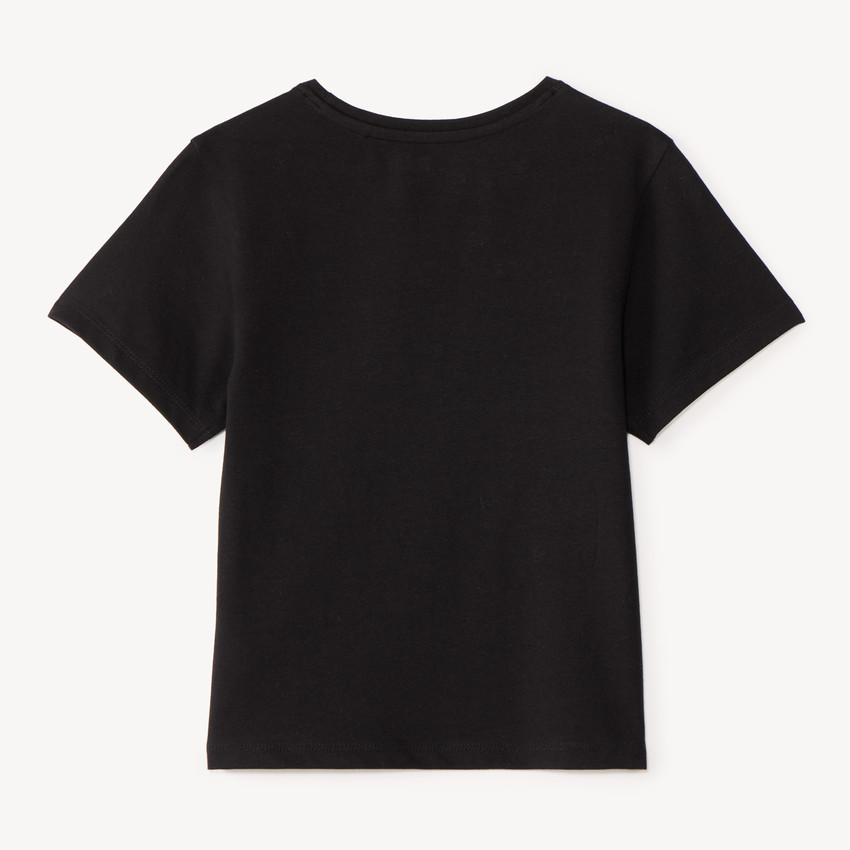 T-shirt κοριτσιού με κοντά μανίκια και κέντημα Stitch και Angel 