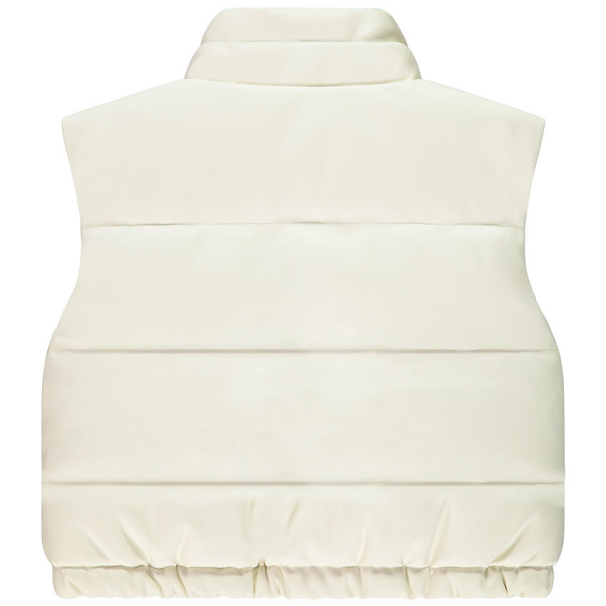 Γιλέκο χωρίς μανίκια από συνθετικό δέρμα με επένδυση από sherpa για κορίτσι 