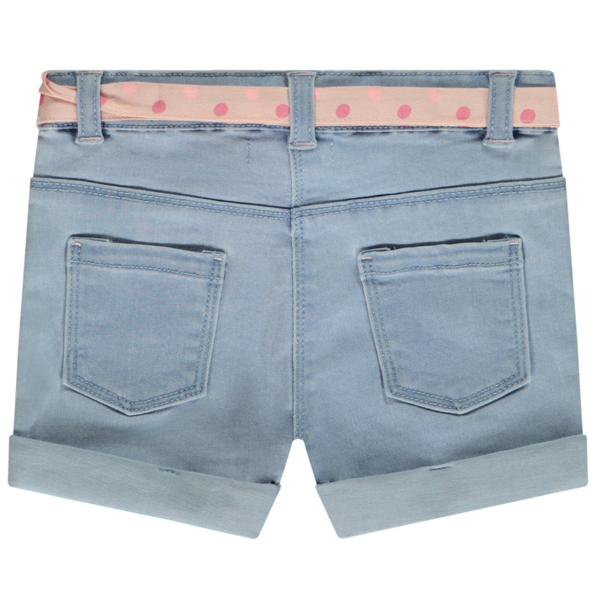 Σορτς jean με ζώνη που δένει και παγιέτες για bebe κορίτσι 