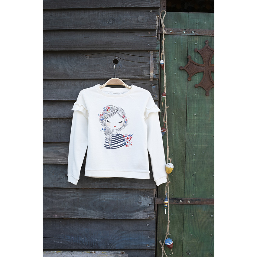 Φούτερ molleton σχέδιο πρόσωπο για κορίτσι 