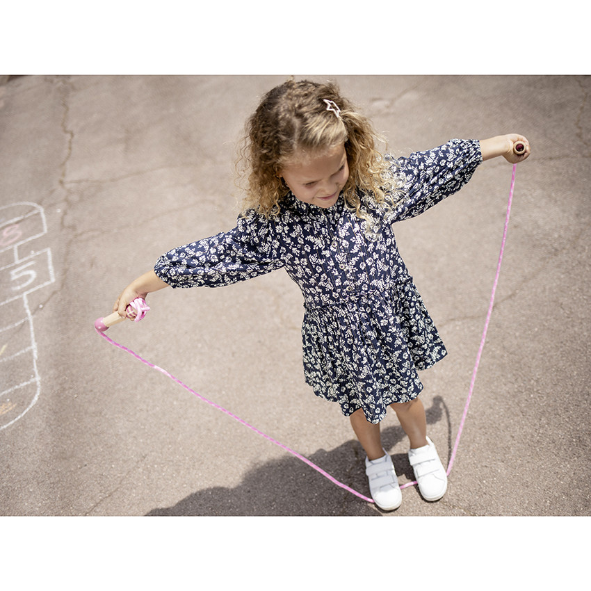 Φόρεμα μακρυμάνικο με σχέδιο floral και φαρδιά γραμμή 