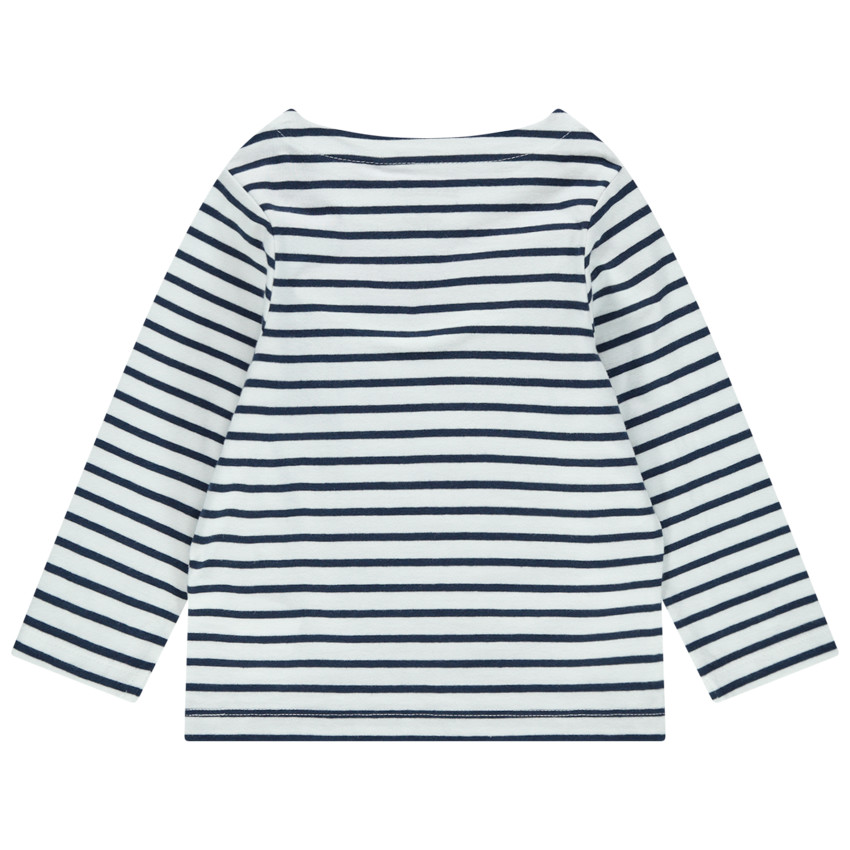 Marinière en coton bio à broderie crocodile 