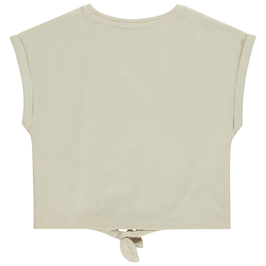 T-shirt κοντομάνικο σε σχήμα κουτιού με φιόγκο για κορίτσι 