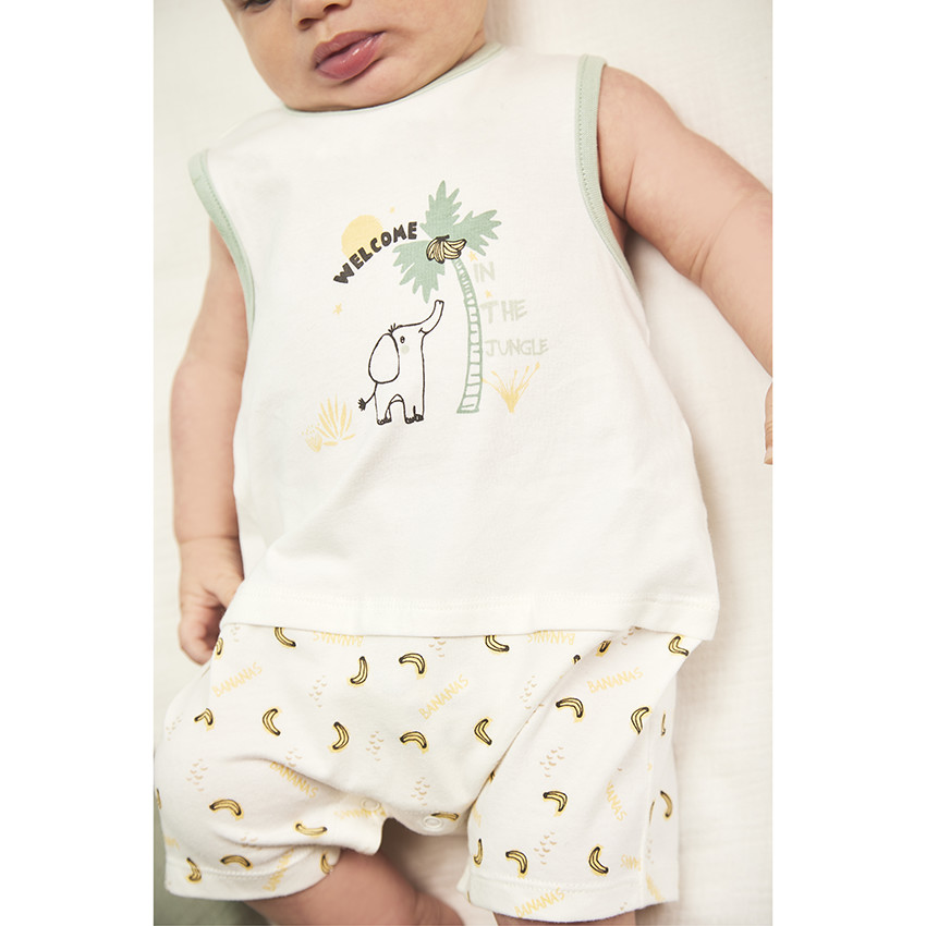 "Σετ από 2 κοντές φόρμες με σχέδιο ελέφαντα για μωρό" 