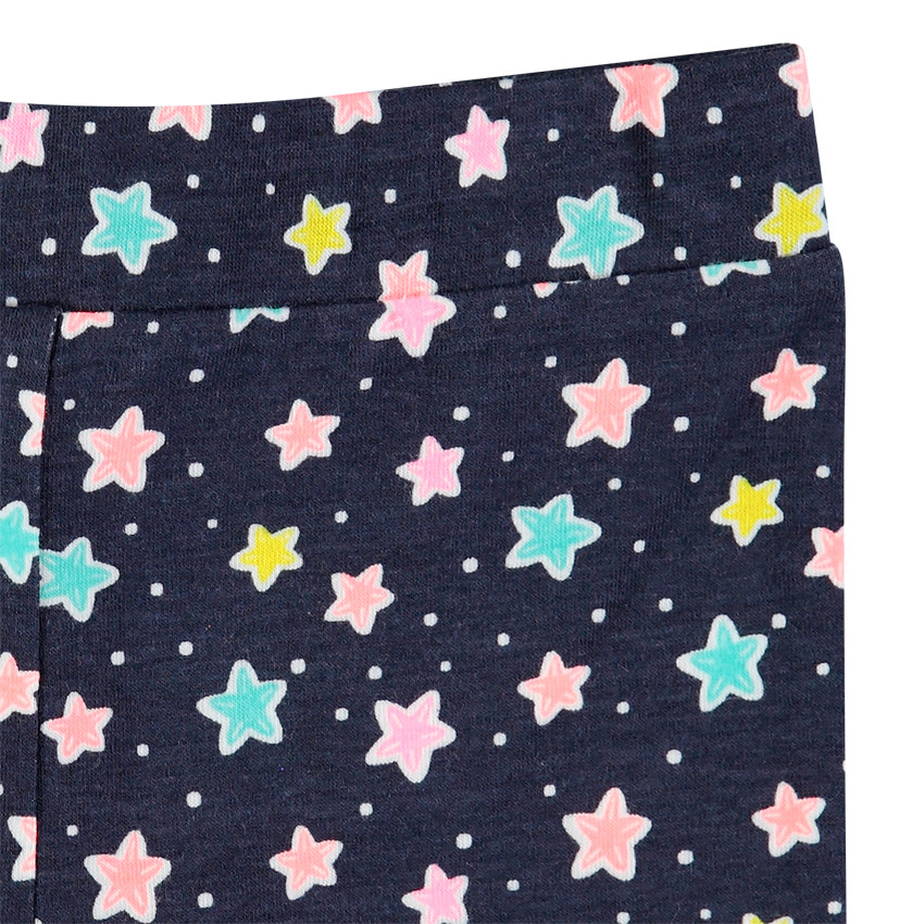 Pyjama en jersey print fille et bas étoilé 
