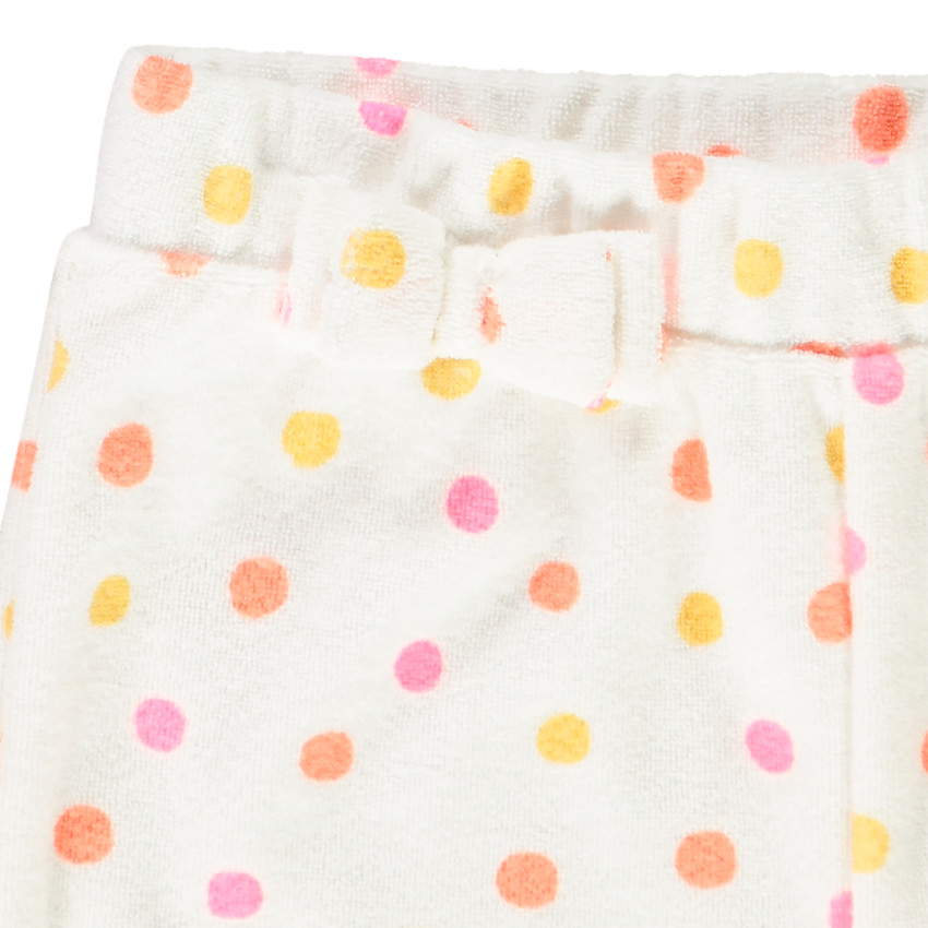 Short en éponge imprimé pois pour bébé fille 