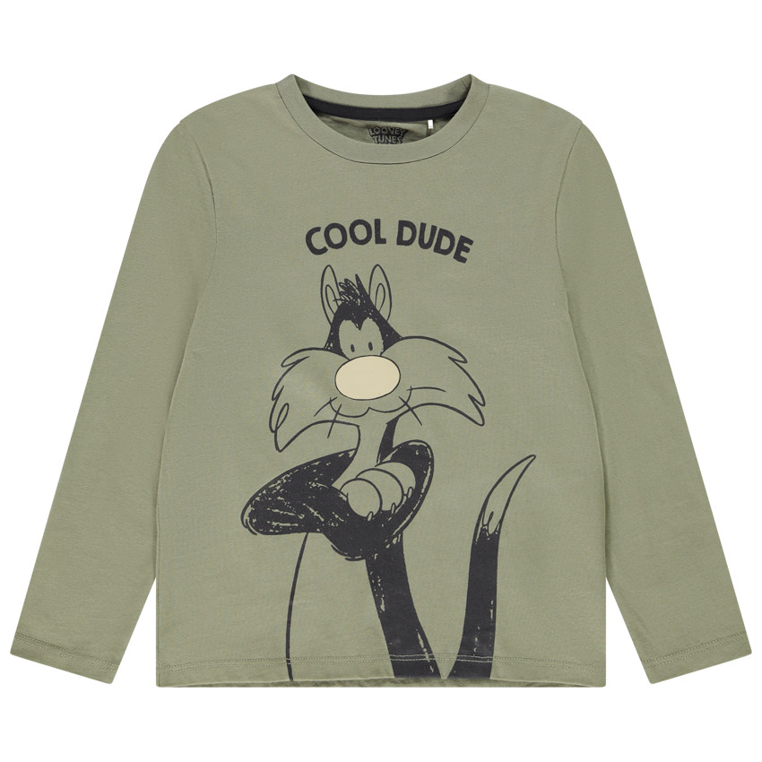 T-shirt manches longues en jersey print Grosminet Looney Tunes Main T-shirt manches longues en jersey print Grosminet Looney Tunes