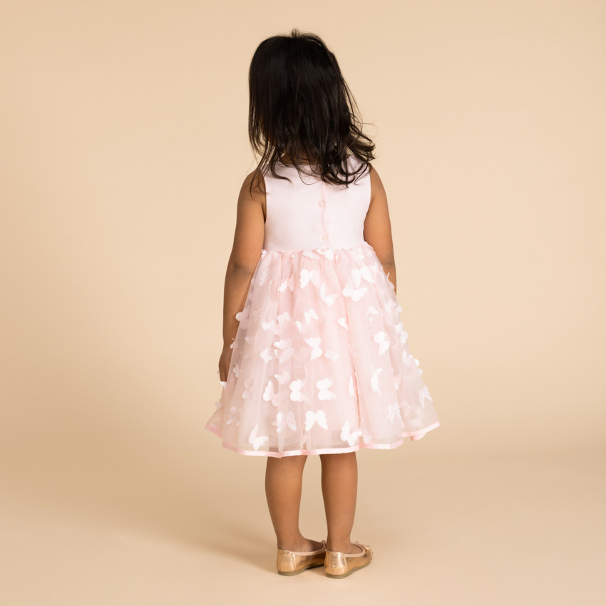 Robe sans manches avec papillons en relief pour bébé fille  