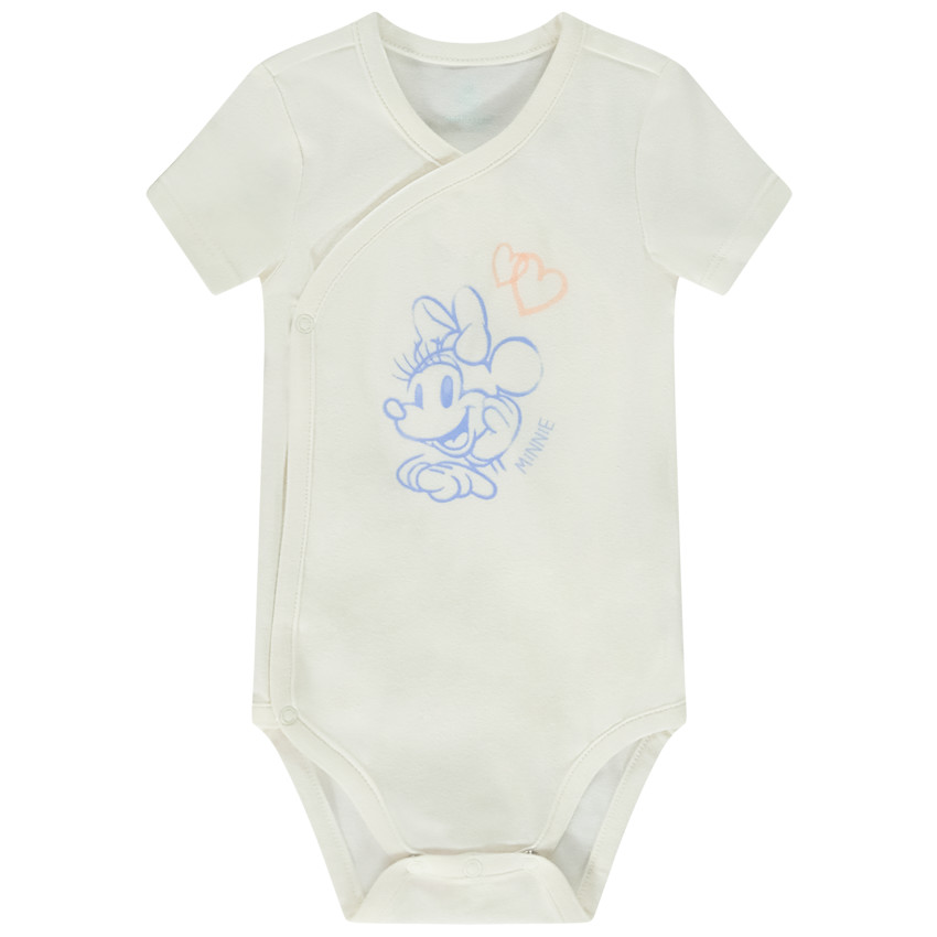 Σετ από 3 κοντομάνικα κορμάκια Minnie Disney για bebe κορίτσι με διαφορετικά ανοίγματα ανάλογα με την ηλικία 