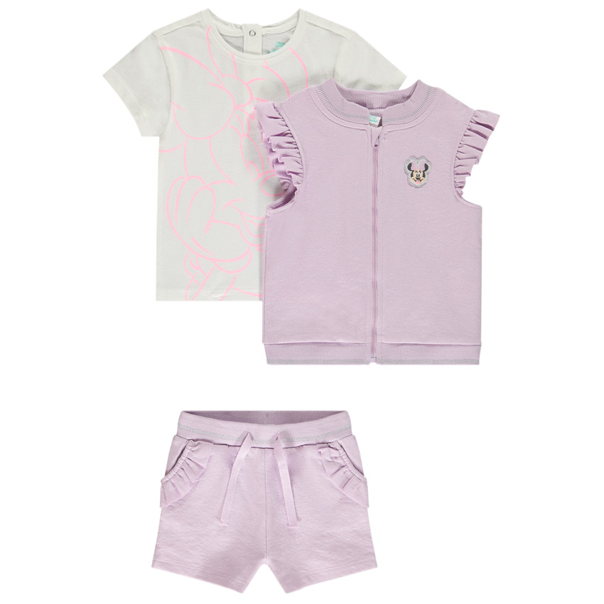 Σετ 3 τεμαχίων molletonné με ζακέτα Minnie Disney για bebe κορίτσι 