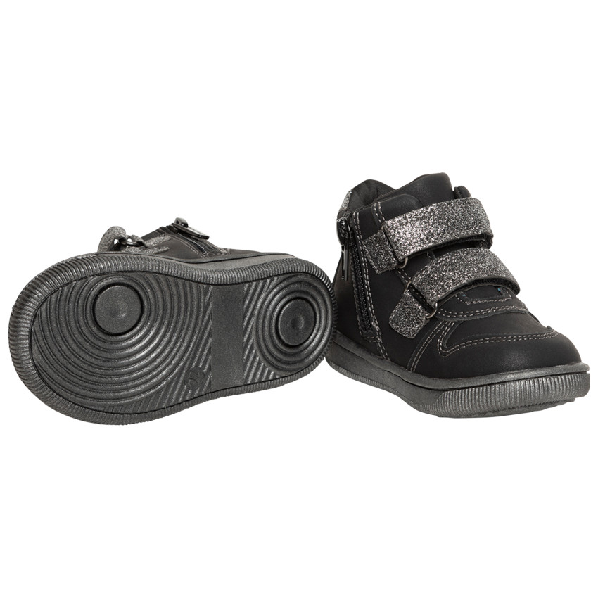Μποτάκια μαύρα για bebe αγόρι με glitter scratchs 