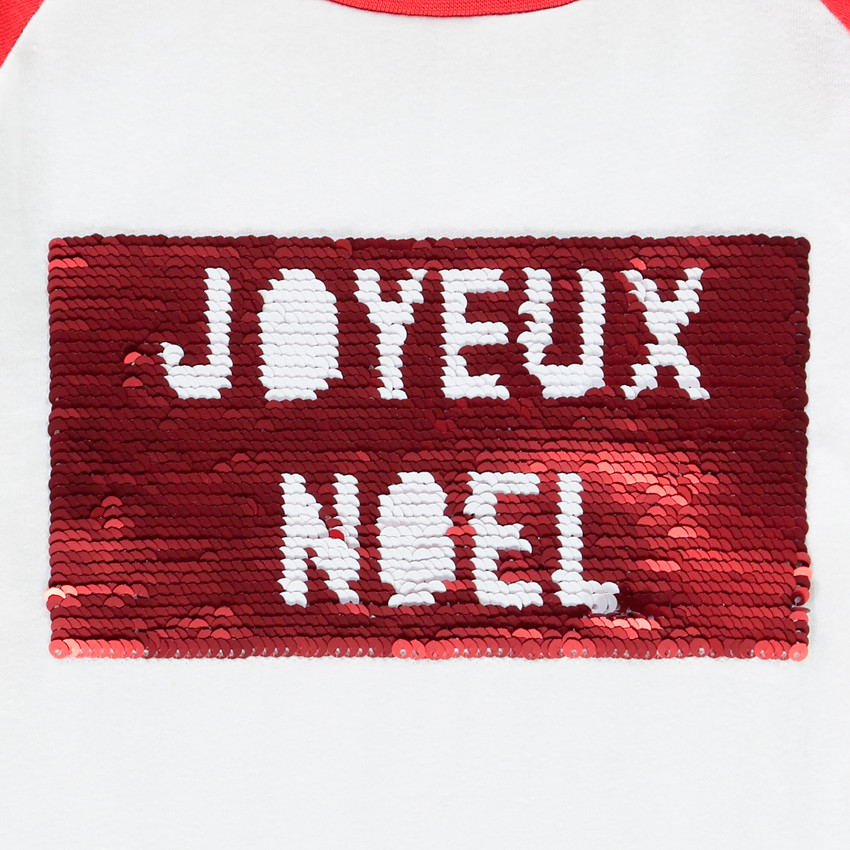 T-shirt de Noël manches longues à sequins magiques pour enfant garçon Main T-shirt de Noël manches longues à sequins magiques pour enfant garçon