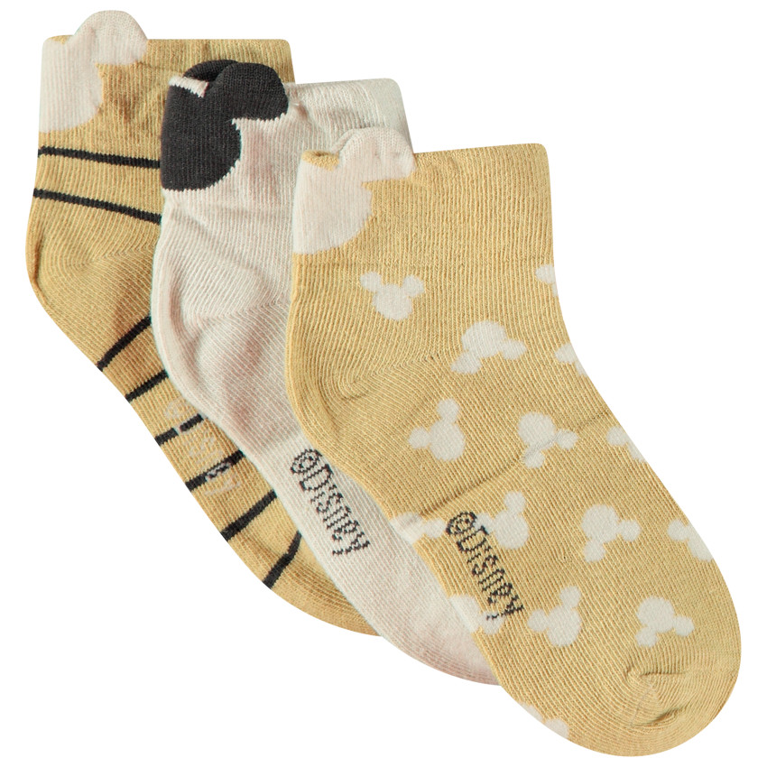 Lot de 3 paires de chaussettes courtes Mickey Disney  